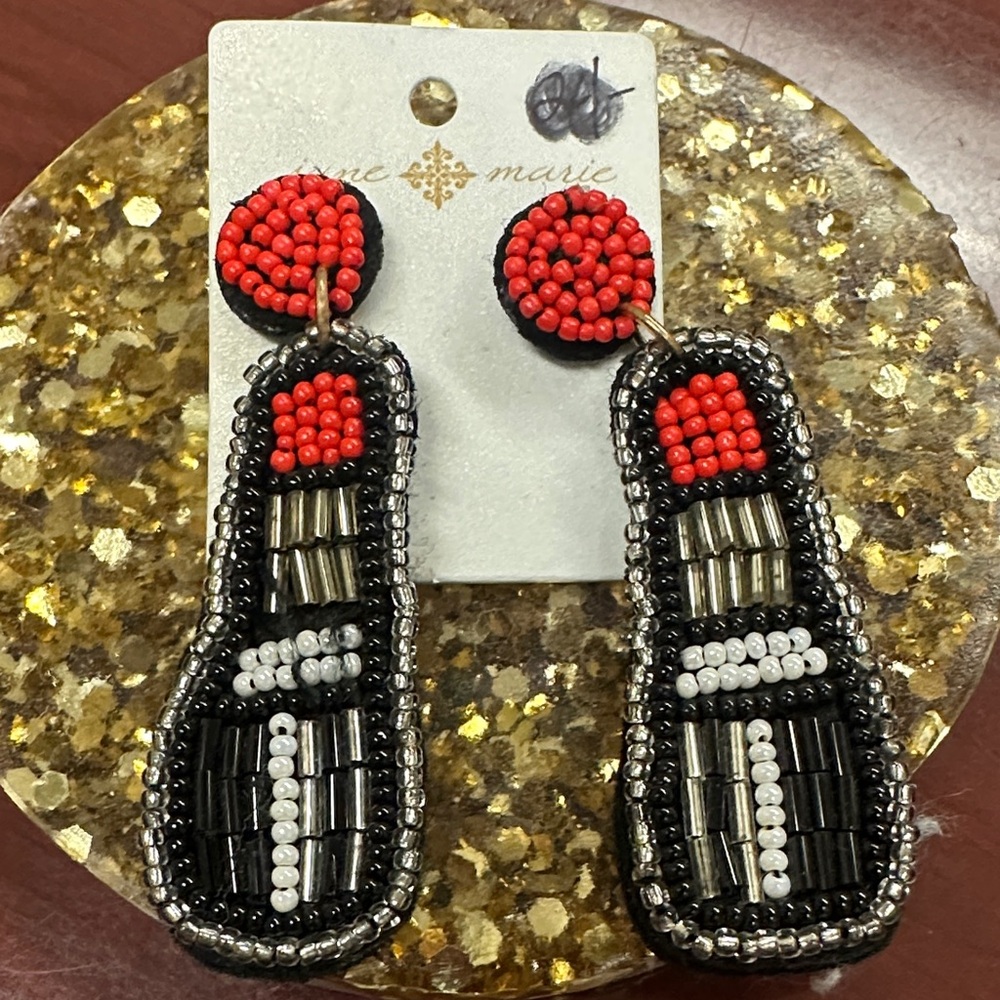 Beaded Lipstick Earrings